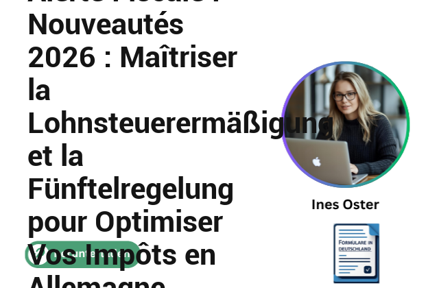 Alerte Fiscale ! Nouveautés 2026 : Maîtriser la Lohnsteuerermäßigung et la Fünftelregelung pour Optimiser Vos Impôts en Allemagne